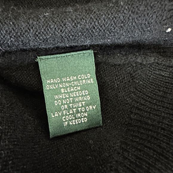 Ralph Lauren Sweater Womens LARGE Black 100% Cashmere Crew Neck Pullover - Picture 7 of 7